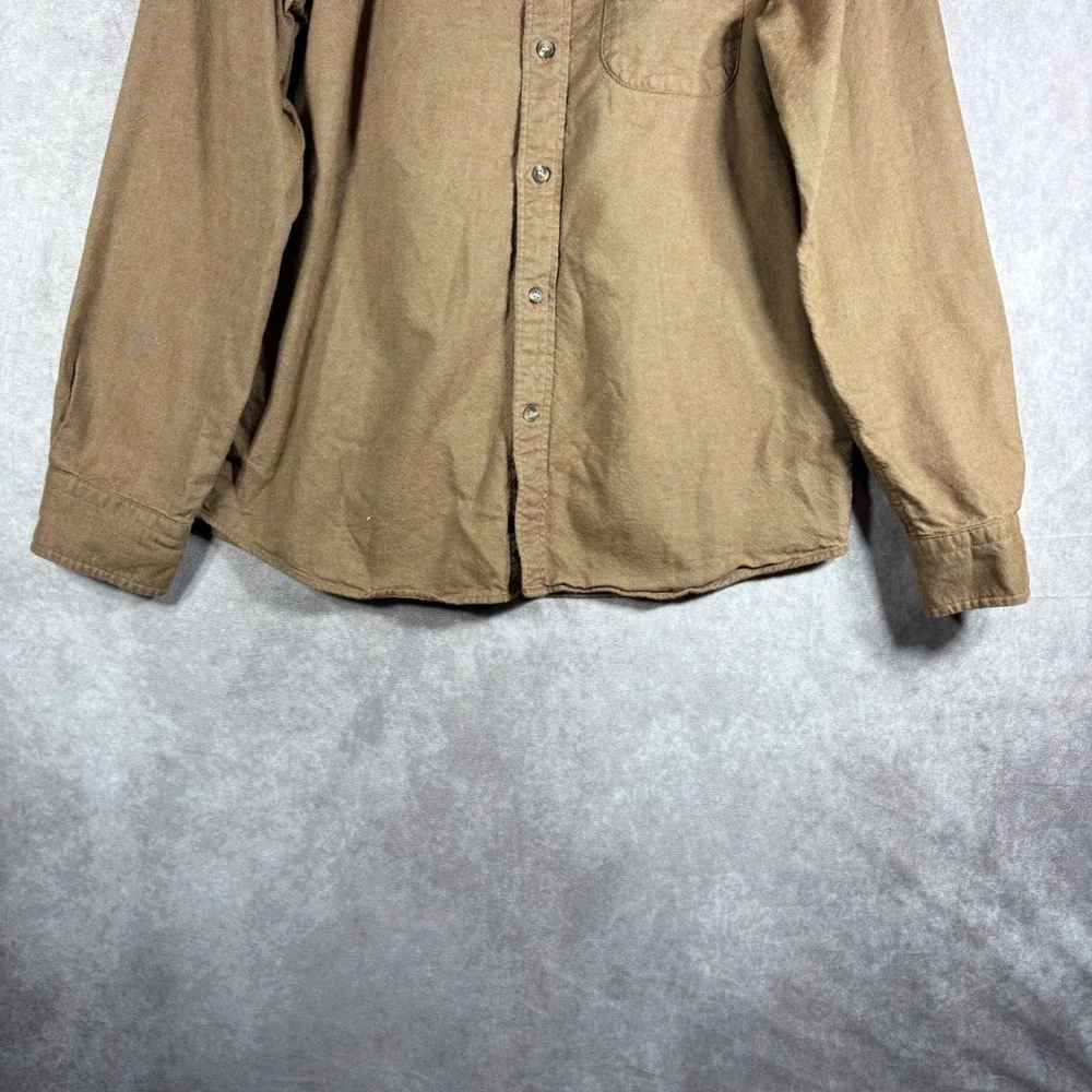 Banana Republic Button Down Shirt Mens M Brown Untucked Fit Casual Cotton Oxford